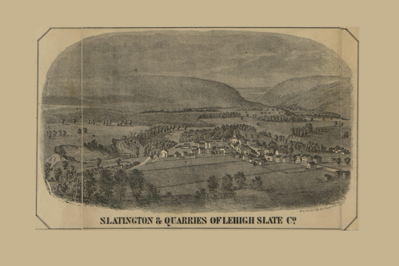 Slatington & Quarries of Lehigh Slate Co. Picture, Pennsylvania 1865