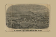 Slatington & Quarries of Lehigh Slate Co. Picture, Pennsylvania 1865 Old Town Map Custom Print - Lehigh Co.