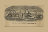 Thomas Iron Works Picture, Pennsylvania 1865 Old Town Map Custom Print - Lehigh Co.