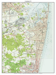 Long Branch 1954 - Custom USGS Old Topo Map - New Jersey 03
