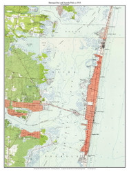 Barnegat Bay and Seaside Park 1953 - Custom USGS Old Topo Map - New Jersey 06