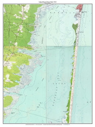 Island Beach State Park 1953 - Custom USGS Old Topo Map - New Jersey 07
