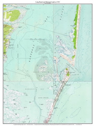 Long Beach and Barnegat Light 1953 - Custom USGS Old Topo Map - New Jersey 08