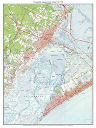 Pleasantville and Margate City 1952 - Custom USGS Old Topo Map - New Jersey 15