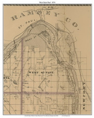 West Saint Paul, Dakota Co. Minnesota 1874 Old Town Map Custom Print - Dakota Co.