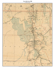 Great Salt Lake 1900 Post Office Route Map - Old Map Custom Print - Utah Cities