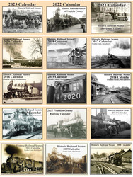 Set of 15 Railroad Calendars for Franklin County Massachusetts 2008-2023 - 195 Train Pictures and Narratives
