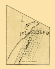 Clays Village  Greenfield Township, Pennsylvania 1859 Old Town Map Custom Print - Blair Co.