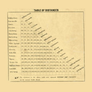 Table of Distances in Blair County, Pennsylvania 1859 Old Town Map Custom Print - Blair Co.