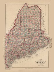 Maine 1873 Sanford - Old State Map Reprint