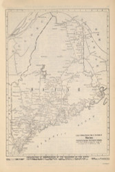 Maine 1934 Railway - Old State Map Reprint