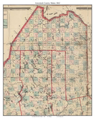 Aroostook County, Maine 1862 - Old Map Custom Reprint - Counties Other