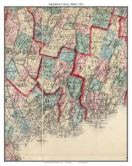 Sagadahoc County, Maine 1862 - Old Map Custom Reprint - Counties Other