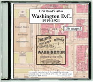 Washington DC 1919-1921 Baist Atlas CDROM Old Map