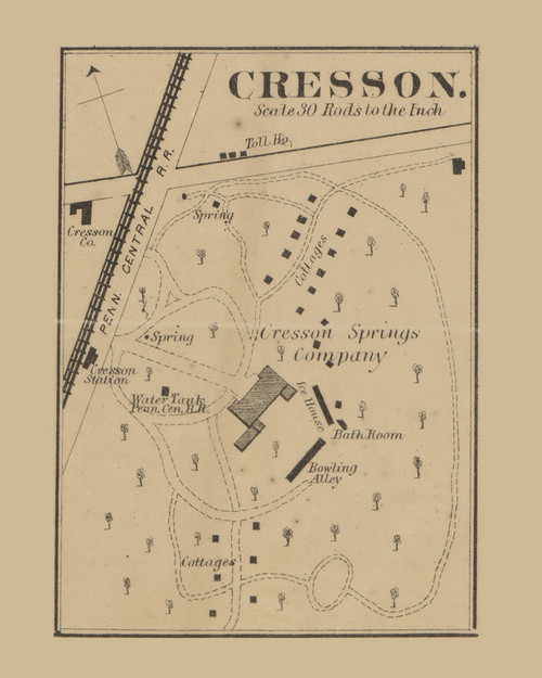Cresson Washington Township, Pennsylvania 1867 Old Town Map Custom