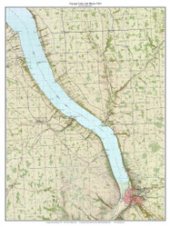 Cayuga Lake and Ithaca 1943 - Custom USGS Old Topo Map - New York - Finger Lakes