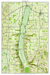 Conesus Lake 1942 - Custom USGS Old Topo Map - New York - Finger Lakes