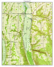 Honeoye Lake 1942 - Custom USGS Old Topo Map - New York - Finger Lakes