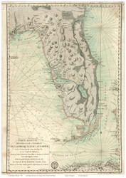 Florida 1780 French Text - Old State Map Reprint