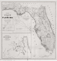 Florida 1846 Bruff - UMI - Old State Map Reprint
