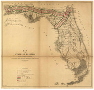 Florida 1859 Bien - Old State Map Reprint