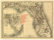 Florida 1900 Rand, McNally & Co. - Old State Map Reprint
