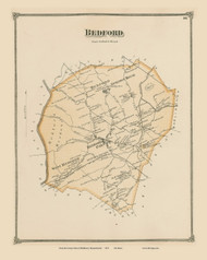 Bedford, Massachusetts 1875 Old Town Map Reprint - Middlesex Co.