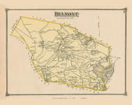 Belmont, Massachusetts 1875 Old Town Map Reprint - Middlesex Co.