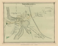 North Billerica, Massachusetts 1875 Old Town Map Reprint - Middlesex Co.