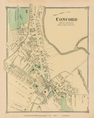 Concord Village, Massachusetts 1875 Old Town Map Reprint - Middlesex Co.