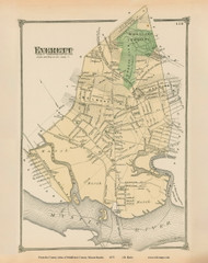 Everett, Massachusetts 1875 Old Town Map Reprint - Middlesex Co.