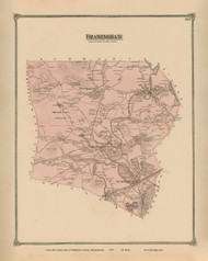 Framingham, Massachusetts 1875 Old Town Map Reprint - Middlesex Co.