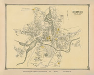 Hudson Village, Massachusetts 1875 Old Town Map Reprint - Middlesex Co.