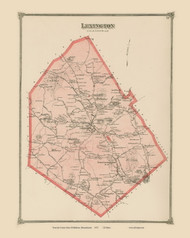 Lexington, Massachusetts 1875 Old Town Map Reprint - Middlesex Co.