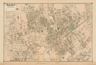 Malden Village, Massachusetts 1875 Old Town Map Reprint - Middlesex Co.