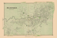 Medford Village, Massachusetts 1875 Old Town Map Reprint - Middlesex Co.