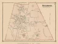 Melrose, Massachusetts 1875 Old Town Map Reprint - Middlesex Co.