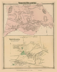 North Reading and North Reading Village, Massachusetts 1875 Old Town Map Reprint - Middlesex Co.