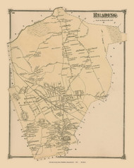 Reading, Massachusetts 1875 Old Town Map Reprint - Middlesex Co.