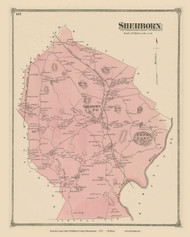 Sherborn, Massachusetts 1875 Old Town Map Reprint - Middlesex Co.