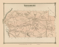 Tewksbury, Massachusetts 1875 Old Town Map Reprint - Middlesex Co.