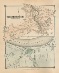 Tyngsborough and Tyngsborough Village, Massachusetts 1875 Old Town Map Reprint - Middlesex Co.