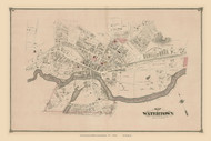 Watertown Village, Massachusetts 1875 Old Town Map Reprint - Middlesex Co.