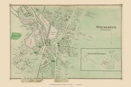 Winchester Village, Massachusetts 1875 Old Town Map Reprint - Middlesex Co.