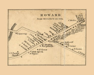 Howard Village, Pennsylvania 1861 Old Town Map Custom Print - Centre Co.