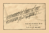 Rebersburg Village   Miles Township, Pennsylvania 1861 Old Town Map Custom Print - Centre Co.