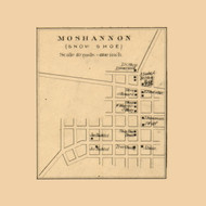 Moshannon Village  Snow Shoe Township, Pennsylvania 1861 Old Town Map Custom Print - Centre Co.