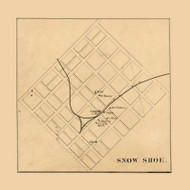Snow Shoe Village, Pennsylvania 1861 Old Town Map Custom Print - Centre Co.