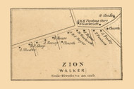 Zion Village  Walker Township, Pennsylvania 1861 Old Town Map Custom Print - Centre Co.