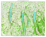 Conesus, Hemlock, and Honeoye Lakes 1964 - Custom USGS Old Topo Map - New York - Finger Lakes